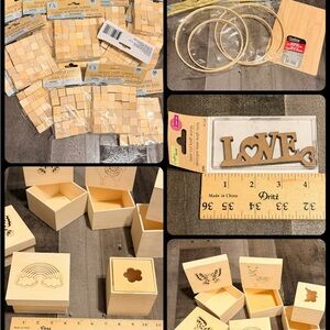 Wooden Craft Set with Decorative Designs